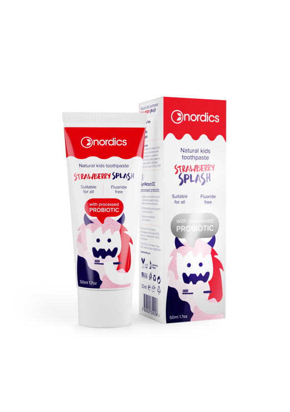 Паста за зъби ЯГОДА с пробиотик НОРДИКС 50мл | Toothpaste STRAWBERRY NORDICS 50ml