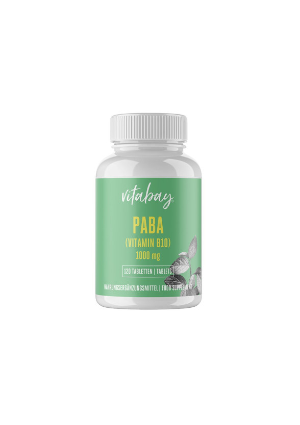 PABA Парааминобензоена киселина 1000 mg таблетки X 120 БР Витабей | PABA Para-Amino-Benzoesäure 1000 mg tabs X 120 S Vitabay