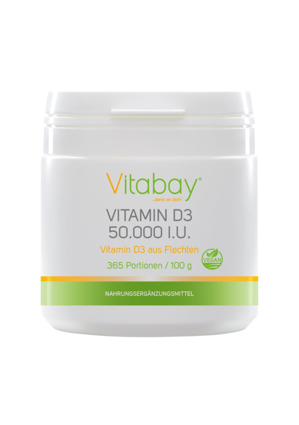 Витамин D3 50.000 IU X 100 g, прах Витабей | Vitamin D3 50.000 IU X 100 g, прах Vitabay