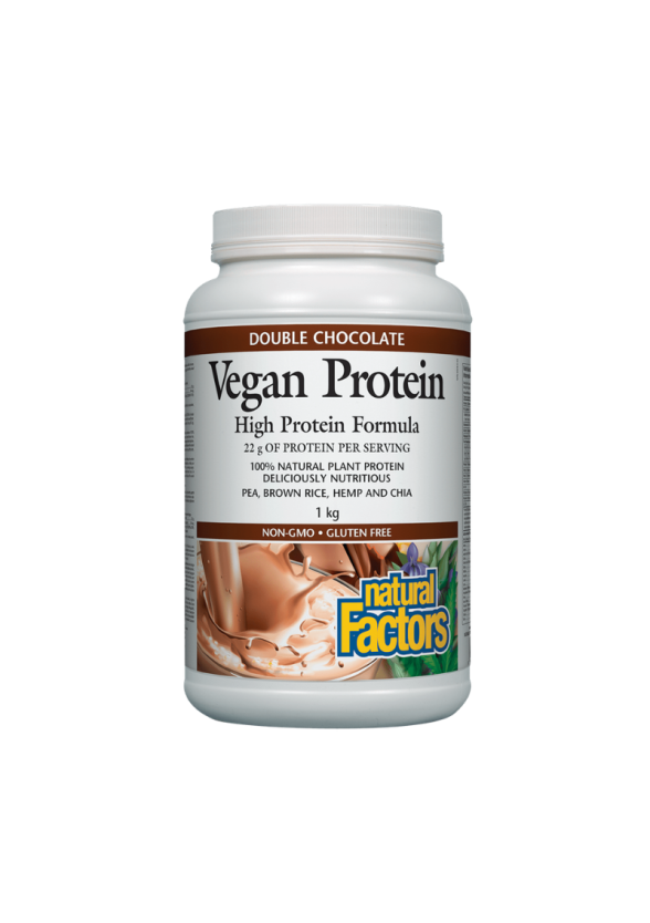 Веган протеин с вкус на шоколад x 1кг НАТУРАЛ ФАКТОРС | RVegan Protein double chocolate flavour х 1kg NATURAL FACTORS