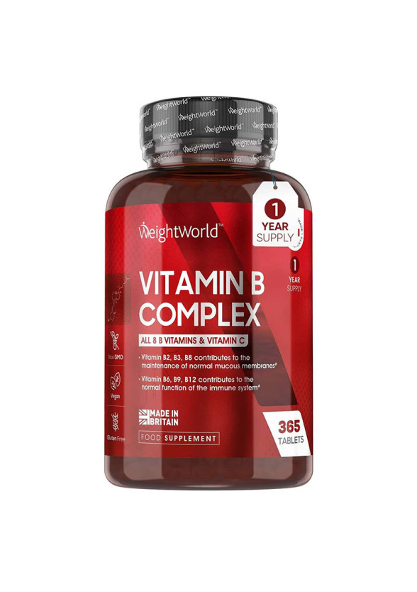 Витамин В-Комплекс + Витамин С х 365 таблетки УЕЙТ УЪРЛД | Vitamin B Complex + Vitamin C x 365 tabs WEIGHT WORLD