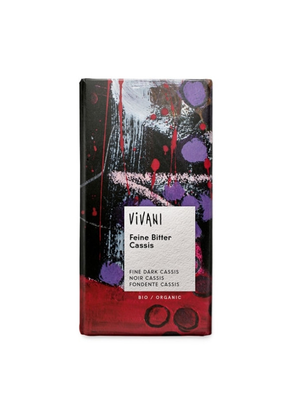 БИО Натурален Шоколад с Касис 100гр ВИВАНИ | BIO Dark Chocolate with Blackcurrant 100g VIVANI