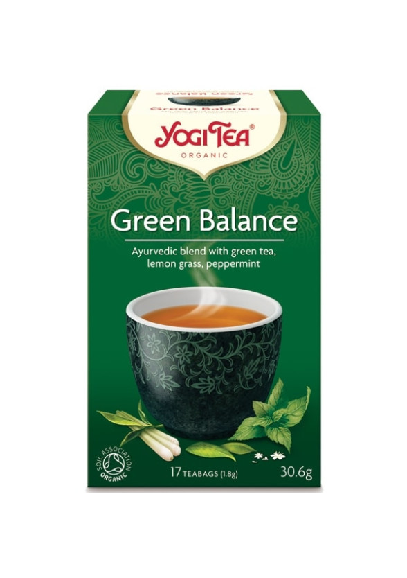 ЙОГИ ОРГАНИК БИО Аюрведичен чай "Зелен баланс", пакетчета 17бр | YOGI ORGANIC BIO Ayurvedic tea blend "Green balance" teabags 17s