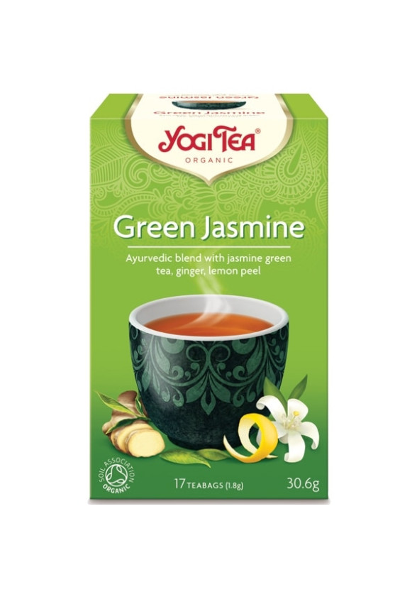 ЙОГИ ОРГАНИК БИО Аюрведичен чай "Зелен жасмин", пакетчета 17бр | YOGI ORGANIC BIO Ayurvedic tea blend "Green jasmine" teabags 17s