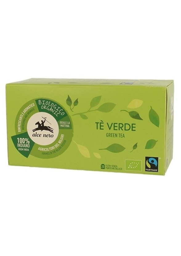 Зелен чай Alce Nero 20бр филтърни пакетчета | Green tea Alce Nero 20s tisane
