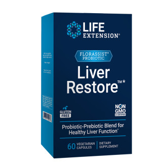 Florassist® Liver Restore™ Пробиотик (в подкрепа на черния дроб) 100 млн.активни пробиотици, 7 щама формула 60 капсули Life Extension