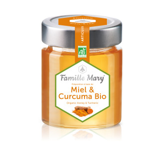 БИО АКАЦИЕВ МЕД + КУРКУМА Фемили Мари | Miel & Curcuma Bio (Organic Honey & Turmeric) Famille Mary