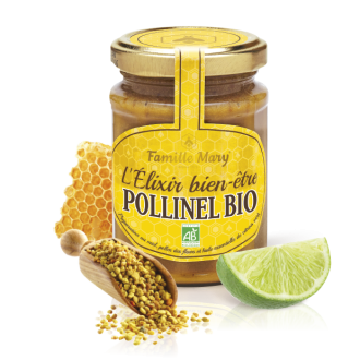БИО цветен мед с пчелен прашец и етерично масло от лайм Фемили Мари | L’ Elixir bien-être Pollinel BIO Famille Mary