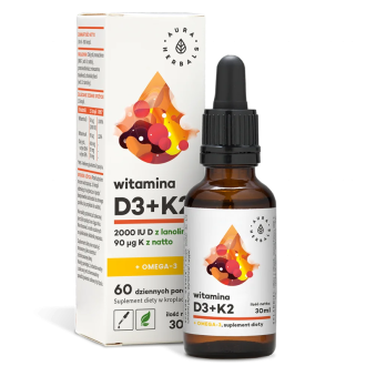 Витамин D3 + K2 + Oмега-3 x 30 мл, капки Аура Хербалс | Witamina D3 + K2 + Omega-3 x 30 ml, drops Aura Herbals        