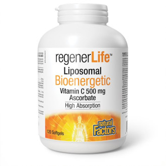 RegenerLife™ Липозомен Витамин Ц с високо усвояване + растителни екстракти 560мг х 120 капсули НАТУРАЛ ФАКТОРС | RegenerLife™ Liposomal Vitamin C 560mg softgels 120s NATURAL FACTORS