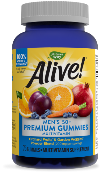АЛАЙВ Мултивитамини за мъже 50+ 75бр. желирани табл. НЕЙЧЪР'С УЕЙ | ALIVE Men's 50+ gummy vitamins 75s gummies NATURE'S WAY