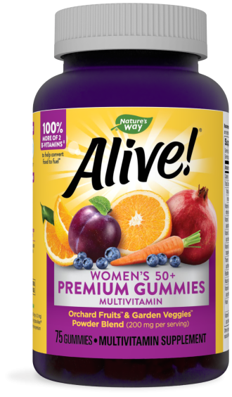 АЛАЙВ Мултивитамини за жени 50+ 75бр. желирани табл. НЕЙЧЪР'С УЕЙ | ALIVE Women's 50+ gummy vitamins 75s gummies NATURE'S WAY