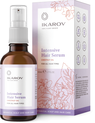 ИКАРОВ Интензивен серум за коса с масло от КЕСТЕН 50мл | IKAROV Intensive hair serum whit CHESTNUT oil 50ml
