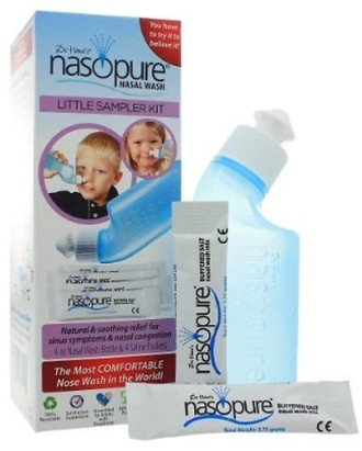 НАЗОПЮР комплект за носни промивки за ДЕЦА 118мл + сашета / NASOPURE kid's set for nose washing 118ml +sashetes