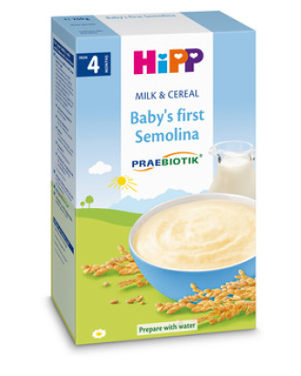ХИП ПРЕБИОТИК® Млечна каша Първата каша на бебето 4+ м. 250гр. | HIPP PREBIOTIC® Milk mash Baby's first semolina 4+ m 250g