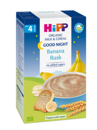 ХИП ЛЕКА НОЩ БИО Млечна каша с банан и сухар 4+ м. 250гр. | HIPP GOOD NIGHT BIO Milk mash banana rusk 4+ m 250g