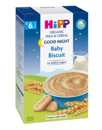 ХИП ЛЕКА НОЩ БИО Млечна каша с бисквити 6+ м. 250гр. | HIPP GOOD NIGHT BIO Milk mash baby biscuit 6+ m 250g