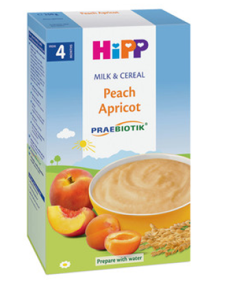 ХИП ПРЕБИОТИК® Млечна каша праскова и кайсия 4+ м. 250гр. | HIPP PREBIOTIC® Milk mash peach and appricot 4+ m 250g