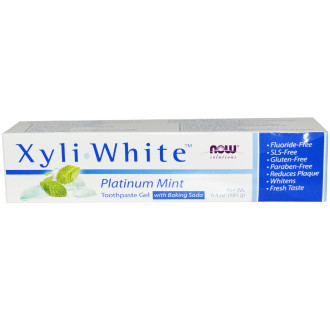 НАУ ФУУДС КСИЛИУАЙТ™ МЕНТА СЪС СОДА паста за зъби 200гр | NOW FOODS XYLIWHITE™ MINT WITH BAKING SODA toothpaste 200g 