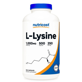 Л-Лизин 500 mg x 500 капсули НУТРИКОСТ | L-Lysine x 500 caps NUTRICOST