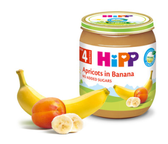 ХИП БИО Пюре Кайсия с банани 4+ м. 3бр х 125гр. | HIPP BIO Apricot and bananas puree 4+ m 3s x 125g