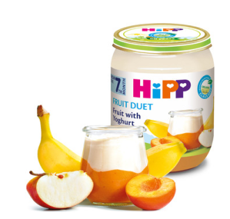 ХИП БИО Пюре Плодове с йогурт 7+ м. 3бр х 160гр. | HIPP BIO Fruits with yogurt puree 7+ m 3s x 160g