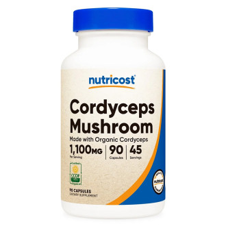 Кордицепс 550 mg x 90 капсули НУТРИКОСТ | Cordyceps Mushroom Organic  x 90 caps NUTRICOST