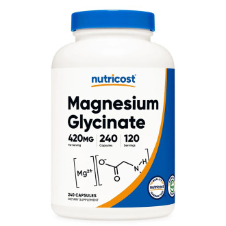 Магнезий (глицинат) x 240 капсули НУТРИКОСТ | Magnesium Glycinate x 240 caps NUTRICOST