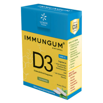 Дъвки с Витамин D3 с аромат на мента 20 дъвки х 28 гр Лемон Фарма | Immungum Vitamin D3 x 28 g Lemon Pharma 