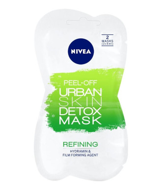 НИВЕА УРБАН ДЕТОКС Детоксикираща пилинг маска за лице 2бр x 7.5мл | NIVEA URBAN DETOX Peel-off detox face mask 2s x 7.5ml