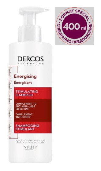 ВИШИ ДЕРКОС ПРОМО МАКС РАЗМЕР ЕНЕРГИЗАНТ Шампоан против косопад 400мл | VICHY DERCOS PROMO MAX SIZE ENERGISING Shampoo targets hairloss 400ml
