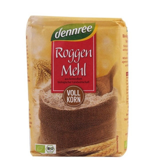 БИО Пълнозърнесто брашно от Ръж 1кг ДАНРЕ | BIO Rye wholemeal flour 1kg DENNREE