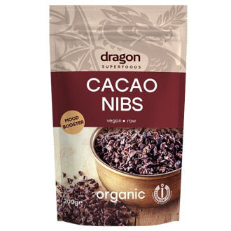 БИО Какаови зърна, счукани 200гр ДРАГОН СУПЕРФУУДС | BIO Cacao nibs 200g DRAGON SUPERFOODS