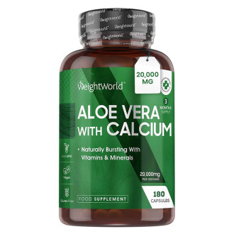 Алое Вера + Калций х 180 капсули Уейт Уърлд | Aloe Vera with Calcium x 180 caps Weight World 