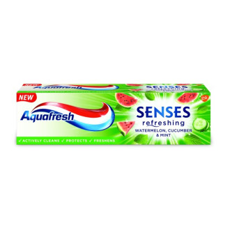 АКВАФРЕШ СЕНСЕС паста за зъби ДИНЯ 75мл | AQUAFRESH SENSES Toothpaste WATERMELON 75ml