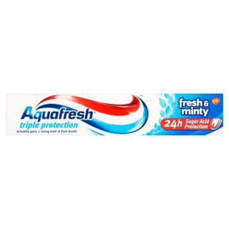 АКВАФРЕШ ТРИПЪЛ ПРОТЕКШЪН Паста за зъби ФРЕШ & МИНТИ синя 75мл | AQUAFRESH TRIPLE PROTECTION Toothpaste FRESH & MINTY 75ml 
