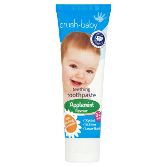  БРЪШ-БЕЙБИ ДЖЕНТЪЛ ЕПЪЛМИНТ Паста за зъби за бебета и деца 0-2 г. 50мл. | BRUSH-BABY GENTLE APPLEMINT Toothpaste for babies & kids 0-2 50ml
