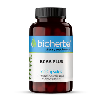 БЦАА ПЛЮС (Разклонени аминокиселини) х 60 капсули БИОХЕРБА | BCAA PLUS 60 caps. BIOHERBA