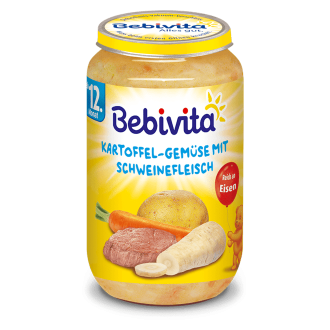 БЕБИВИТА Картофи със зеленчуци и свинско месо 12+ м. 250гр. | BEBIVITA Potatoes with vegetables and pork 12+ 250g