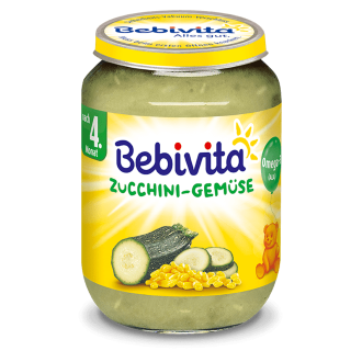 БЕБИВИТА Пюре Тиквички със зеленчуци 4+ м. 190гр. | BEBIVITA Zucchini with vegetables puree 4+ 190g