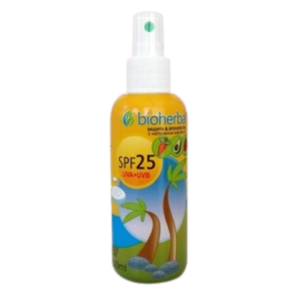 БИОХЕРБА Слънцезащитно олио спрей с масла от малина, морков и кокос SPF25 150мл | BIOHERBA Sunscreen oil spray with raspberry, carrot and coconut oils SPF25 150ml