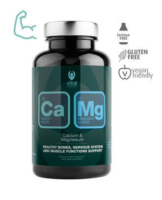 КАЛЦИЙ И МАГНЕЗИЙ 90 растителни капсули ВИТАЛ КОНЦЕПТ | CAxMG Calcium & Magnesium 90 veg caps VITAL CONCEPT
