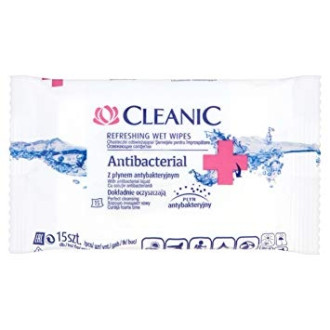 Мокри кърпи Антибактериални 15бр КЛИНИК | Wet wipes Antibacterial 15s CLEANIC
