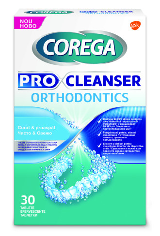 КОРЕГА ПРО Почистващи таблетки за ортодонтски апаратчета и шини 30бр ГЛАКСО СМИТ КЛАЙН | COREGA Pro Cleanser Orthodontics 30s GLAXO SMITH KLINE