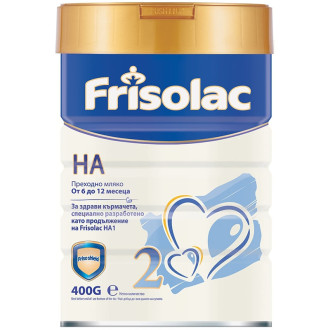 ФРИЗОЛАК HA 2 Преходно адаптирано мляко за кърмачета 6-12м 400гр | FRISOLAC HA 2 Follow on infant milk 6-12m 400g