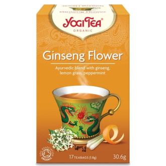 ЙОГИ ОРГАНИК БИО Аюрведичен чай "Женшен", пакетчета 17бр | YOGI ORGANIC BIO Ayurvedic tea blend "Ginseng flower" teabags 17s
