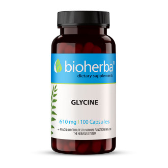 ГЛИЦИН 610 мг. 100 капс. БИОХЕРБА | GLYCINE 610 mg. 100 caps. BIOHERBA