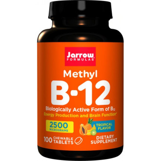 ВИТАМИН Б-12 МЕТИЛКОБАЛАМИН 2500мкг дъвчащи таблетки 100бр ДЖАРОУ ФОРМУЛАС | Vitamin B-12 Methylcobalamin 2500mcg chewable tablets 100s JARROW FORMULAS