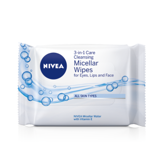 Мицеларни мокри кърпи за почистване на грим 25бр НИВЕА | Cleansing misellar wipes for eyes, lips and face 25s NIVEA