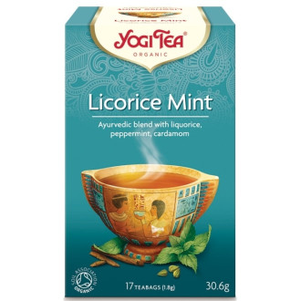 ЙОГИ ОРГАНИК БИО Аюрведичен чай "Лакриц и Мента", пакетчета 17бр | YOGI ORGANIC BIO Ayurvedic tea blend "Licorice mint" teabags 17s